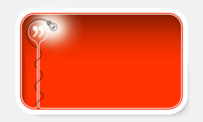 Vector text  frame and quotation mark symbol with lighting