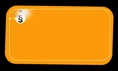 Vector orange frame and paragraph mark with lighting