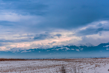 Morning winter in the mountains