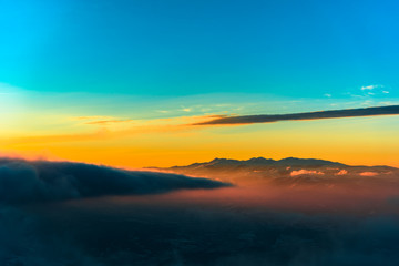 Fototapeta na wymiar Winter sunset in carpathian mountains