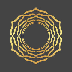 Abstract gold hexagonal frame. 