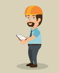 construction professional avatar character vector illustration design