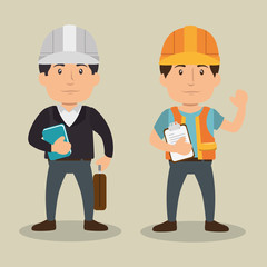 construction professional avatar character vector illustration design