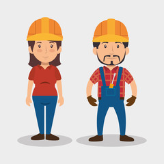 construction professional avatar character vector illustration design