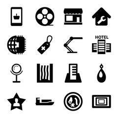 Obraz premium Set of 16 icons filled icons