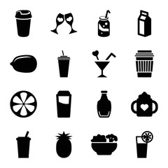 Set of 16 juice filled icons