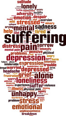 Obraz premium Suffering word cloud