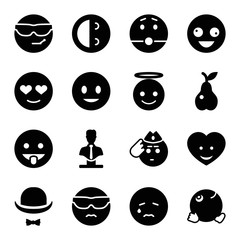 Set of 16 character filled icons