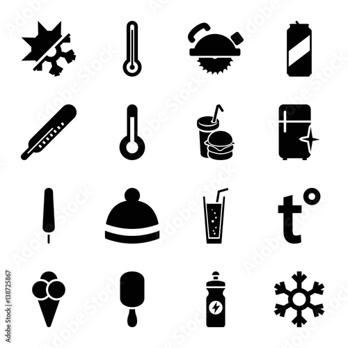 "Set of 16 cold filled icons" Stock image and royalty-free vector files