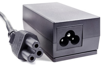 Obraz premium Power supply adaptor with cable on a white background