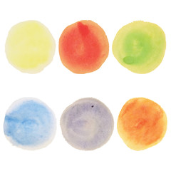 Set of colorful watercolor circle