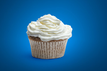 cupcake with cream on isolated background