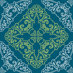 Seamless pattern texture. Indian, arabic, turkish style elements. Vintage vector card. Hand drawn doodle illustration. Floral pattern