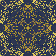 Fototapeta premium Seamless pattern texture. Indian, arabic, turkish style elements. Vintage vector card. Hand drawn doodle illustration. Floral pattern