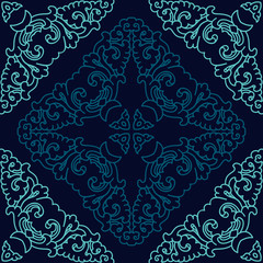 Seamless pattern texture. Indian, arabic, turkish style elements. Vintage vector card. Hand drawn doodle illustration. Floral pattern