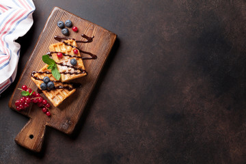 Waffles and berries