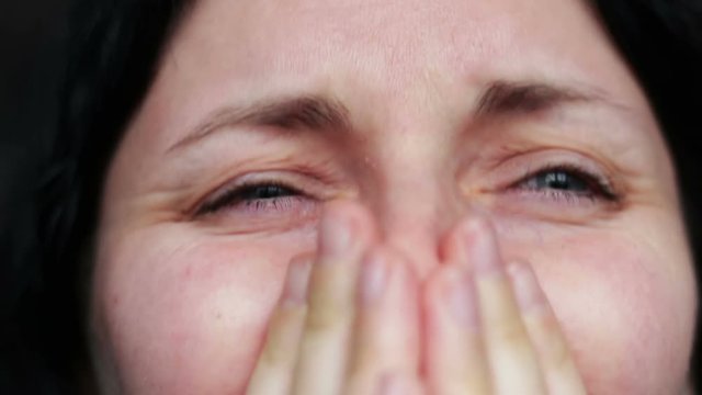 Face expression closeup - tears, cry