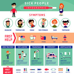 Sick People Infographic Template