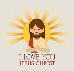 jesuschrist character religious icon vector illustration design