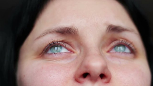Face expression closeup - tears, cry