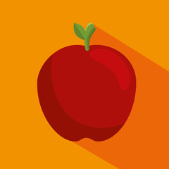 apple fresh fruit icon vector illustration design