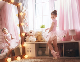 girl dreams of becoming a ballerina