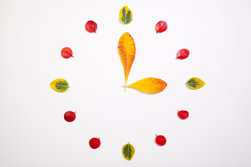Clock of autumn leafs