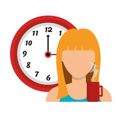 businesswoman with watch avatar icon vector illustration design