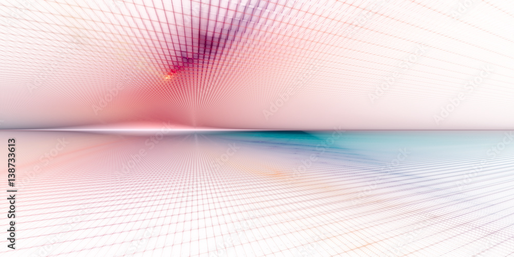 Poster abstract background element. grid planes perspective. retro sci fi style. time and space concept. mu