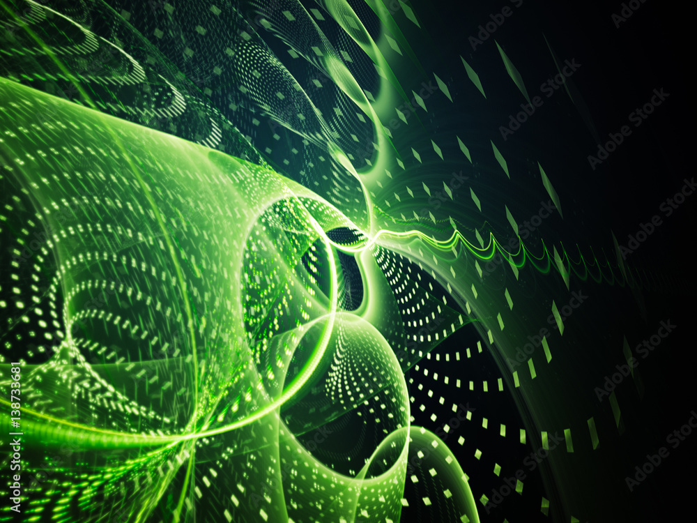 Poster abstract background element. fractal graphics. composition of curves and mosaic halftone effects. gr