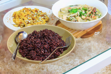 delicious young sunflower with riceberry and tuna mixed