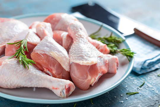 Raw chicken legs, cooking meat