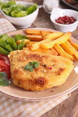 fried chicken and french fries
