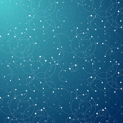 Geometric pattern with connected lines and dots.