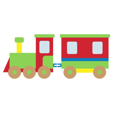 Vector illustration of a toy train locomotive