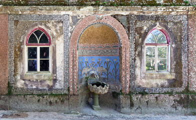 the fountain in the garden house in the Quinta da Regaleira in Sintra - Portugal