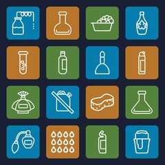 Set of 16 liquid outline icons