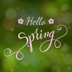 Blossom tree and spring Lettering. Vector Illustration EPS10