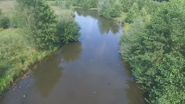 Aerial shots of Dutch small river