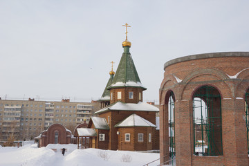 Obraz premium The temple in honor of the assumption of the blessed Virgin. Novosibirsk, Russia