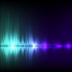 Abstract equalizer background. Blue-green wave.