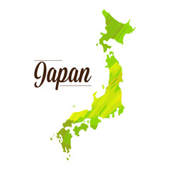 Isolated Japanese map on a white background, Vector illustration