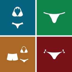 Set of 4 bikini filled icons