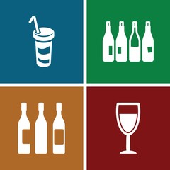 Set of 4 wine filled icons