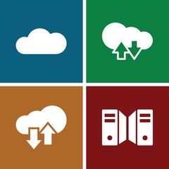 Set of 4 hosting filled icons