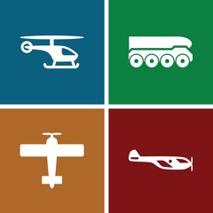 Set of 4 helicopter filled icons