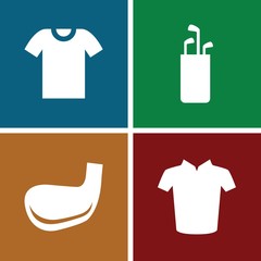 Set of 4 tee filled icons