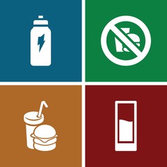 Set of 4 soda filled icons