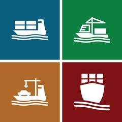 Set of 4 freighter filled icons