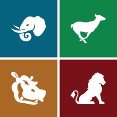 Set of 4 zoo filled icons